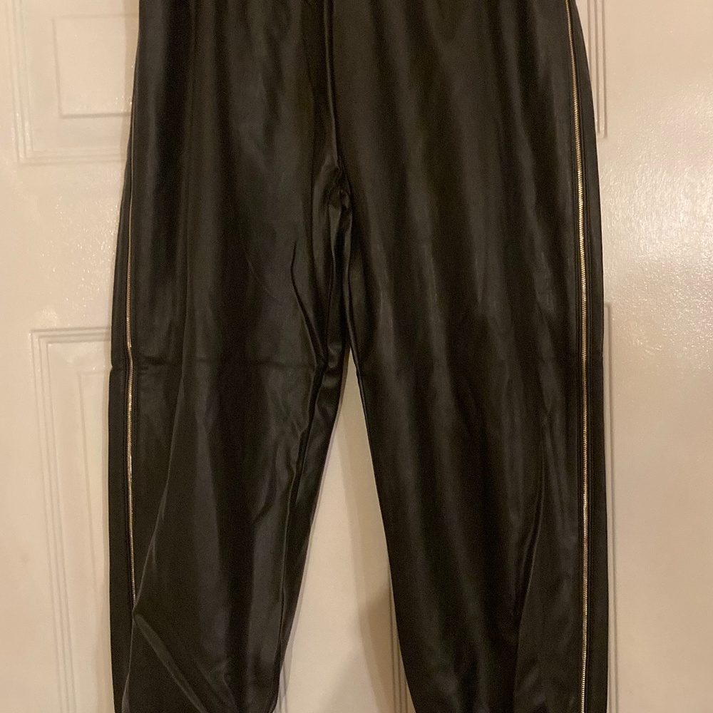 Faux Leather Joggers
